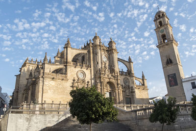 Low angle view of historic building against sky