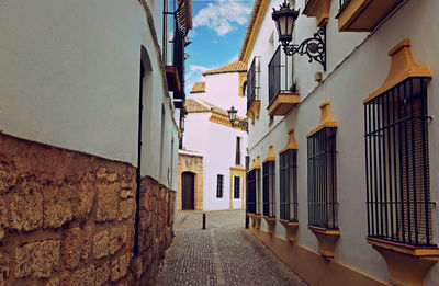 Narrow street amidst buildings in town