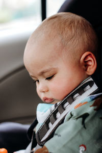 Close-up portrait of cute boy