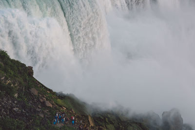 High angle view of waterfall