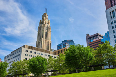 Low angle view of building against sky