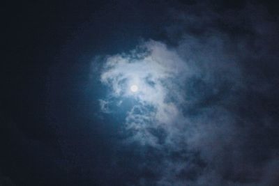 Low angle view of moon in sky