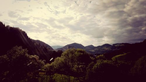 Scenic view of mountains against sky