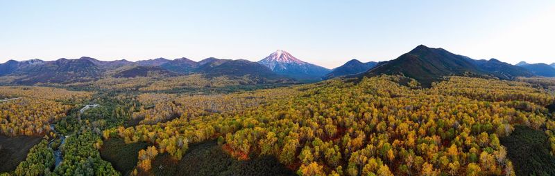 Scenic view of mountains against clear sky