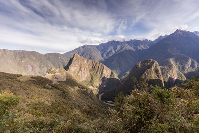 Scenic view of mountains against sky