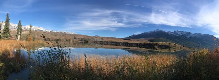 Panoramic view of lake against sky