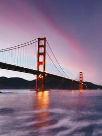 Suspension bridge over sea