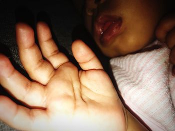 Close-up of baby hands