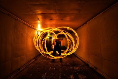 View of fire swirl in tunnel