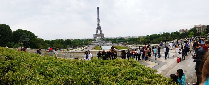 Group of people in front of historical building