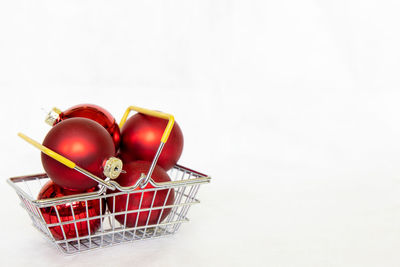 Close-up of strawberries in basket