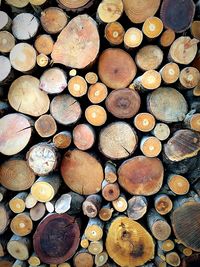 Full frame shot of logs