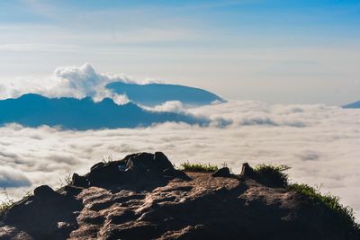 Scenic view of mountain against sky