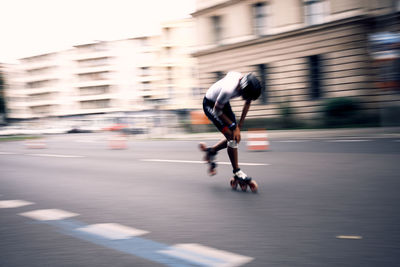 Tired inline skate at berlin marathon