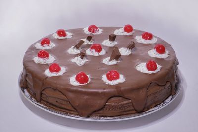 High angle view of cake on table