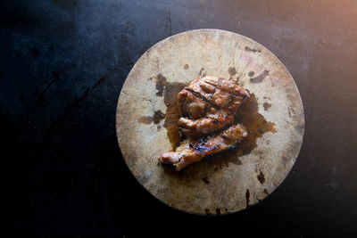 High angle view of food on table