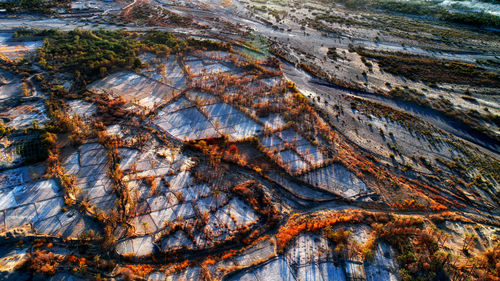 Aerial view of a rock