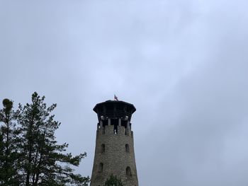 Low angle view of lighthouse against sky