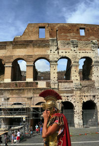 Tourists in old ruins