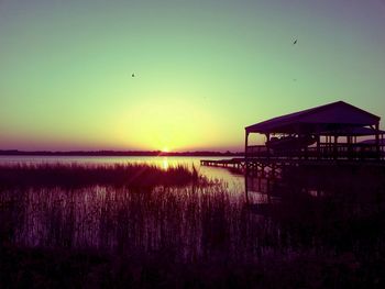 Scenic view of landscape at sunset