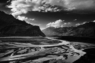 Scenic view of mountains against sky