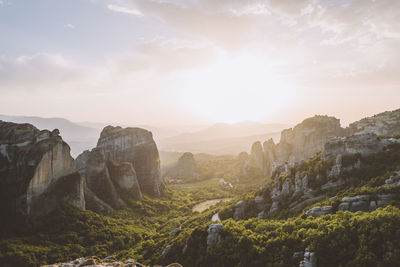 Scenic view of rock formations against sky