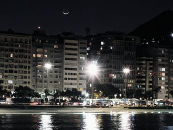 Illuminated cityscape at night