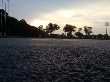 Surface level of road against sky