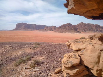 Scenic view of desert against sky