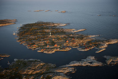 Aerial view of rocky coast