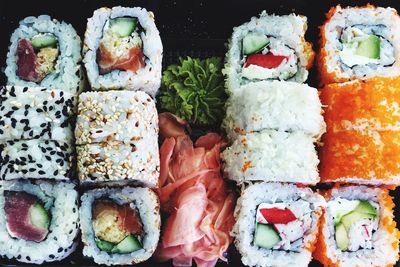 Directly above shot of sushi