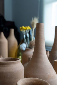 Terracotta clay vases for space decoration terracotta colors