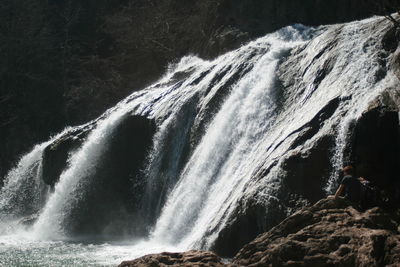 Scenic view of waterfall