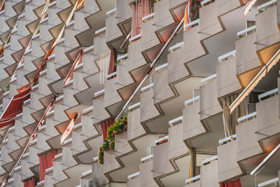 High angle view of papers on wall