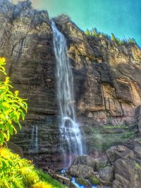 Scenic view of waterfall
