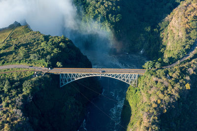 High angle view of bridge over river