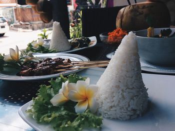 Close-up of food on table