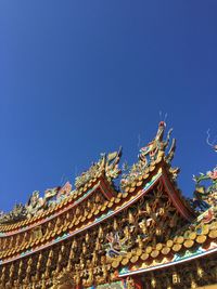 Low angle view of temple against building