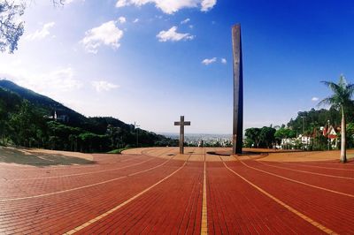 View of built structure against blue sky