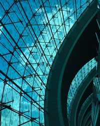 Low angle view of glass ceiling