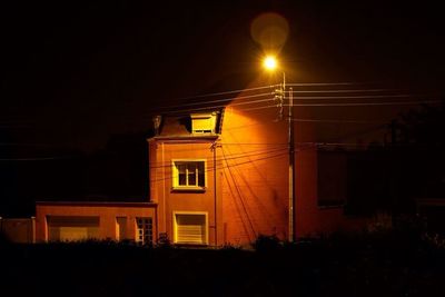 Illuminated lamp at night