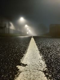 Railroad track at night
