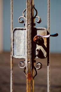 Close-up of metal door