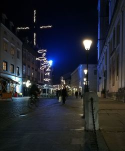 Illuminated city at night