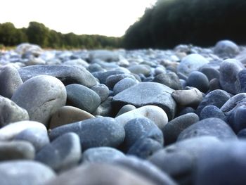 Close-up of stones on beach