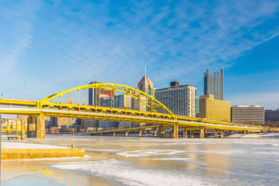 Bridge over river in city