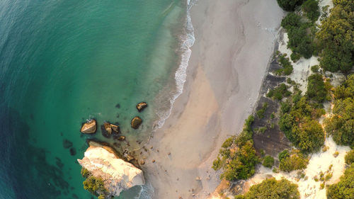 Aerial view of beach against sky