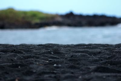 Close-up of sea against clear sky