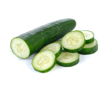 Close-up of green beans against white background