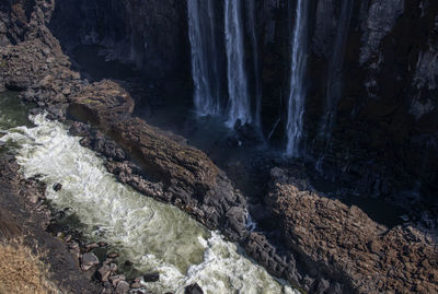 Scenic view of waterfall